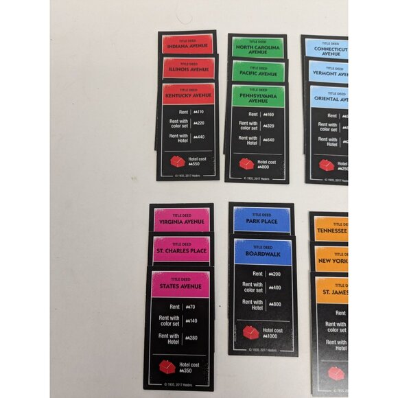 Monopoly Cheaters Edition 2017 Game Replacement Property Deed Cards Complete - Picture 3 of 5
